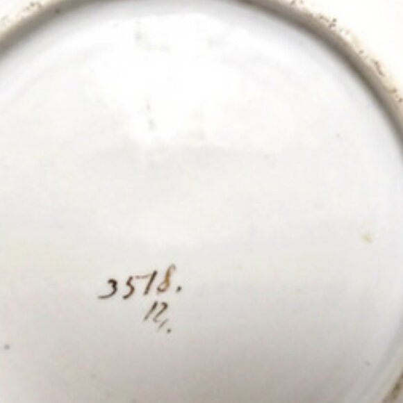 Antique 3578 Hand Painted Pierced Porcelain Bowl w/Gold Leaf Detail Decor Dish - Picture 7 of 7